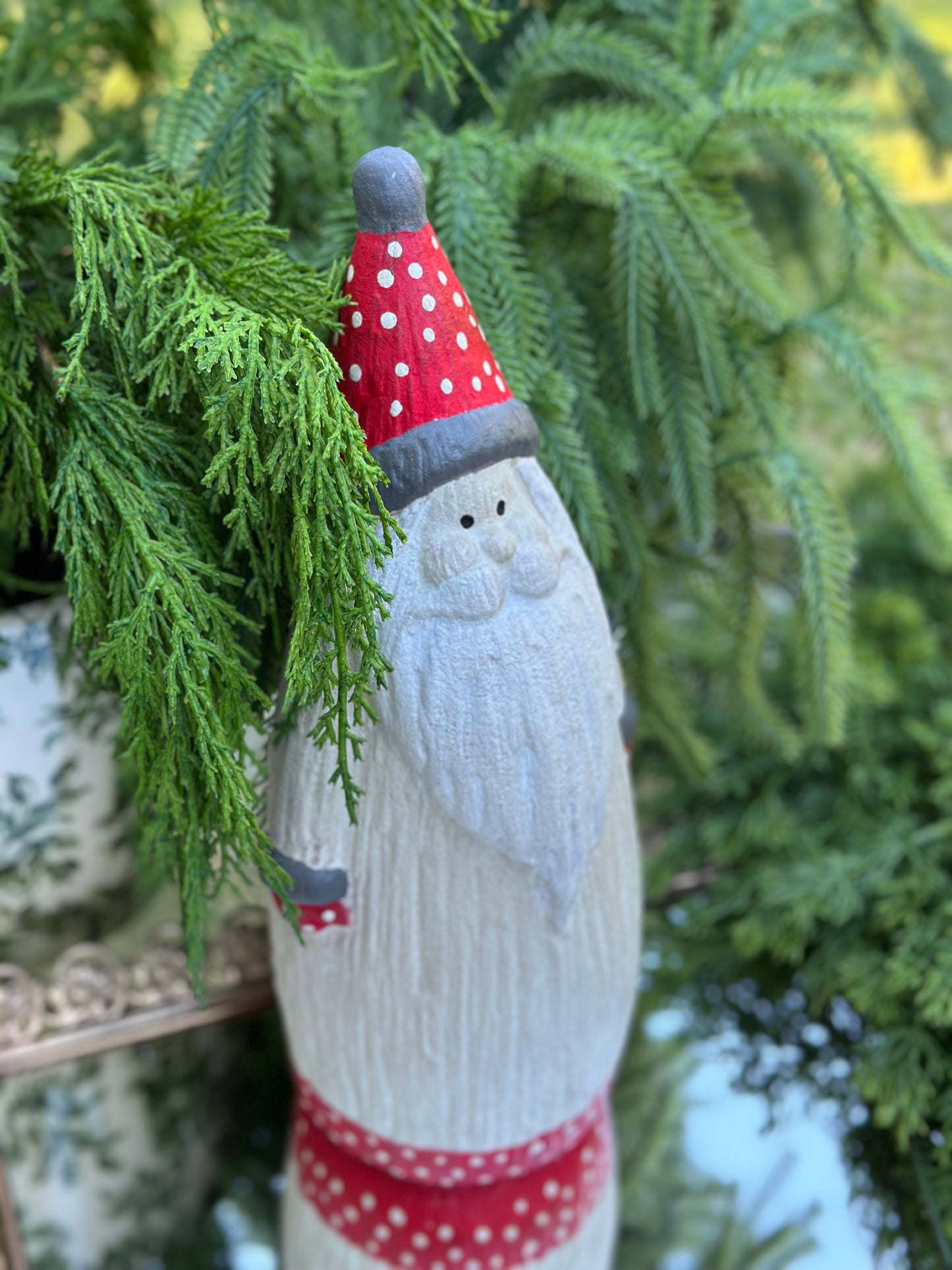 Hand Painted Ceramic Santa 13"