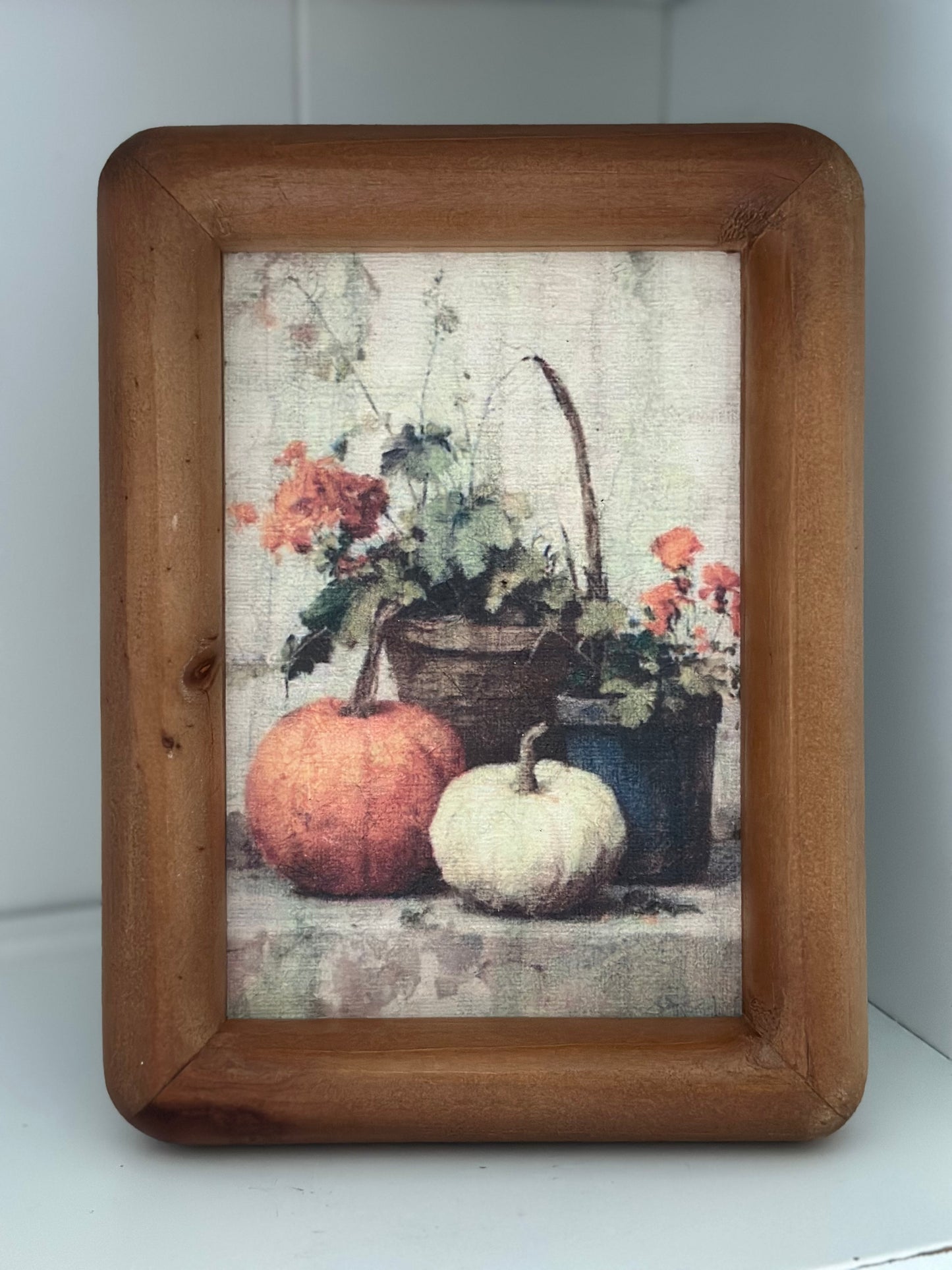 Pumpkin Wood Framed Canvas 5x7