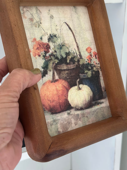 Pumpkin Wood Framed Canvas 5x7