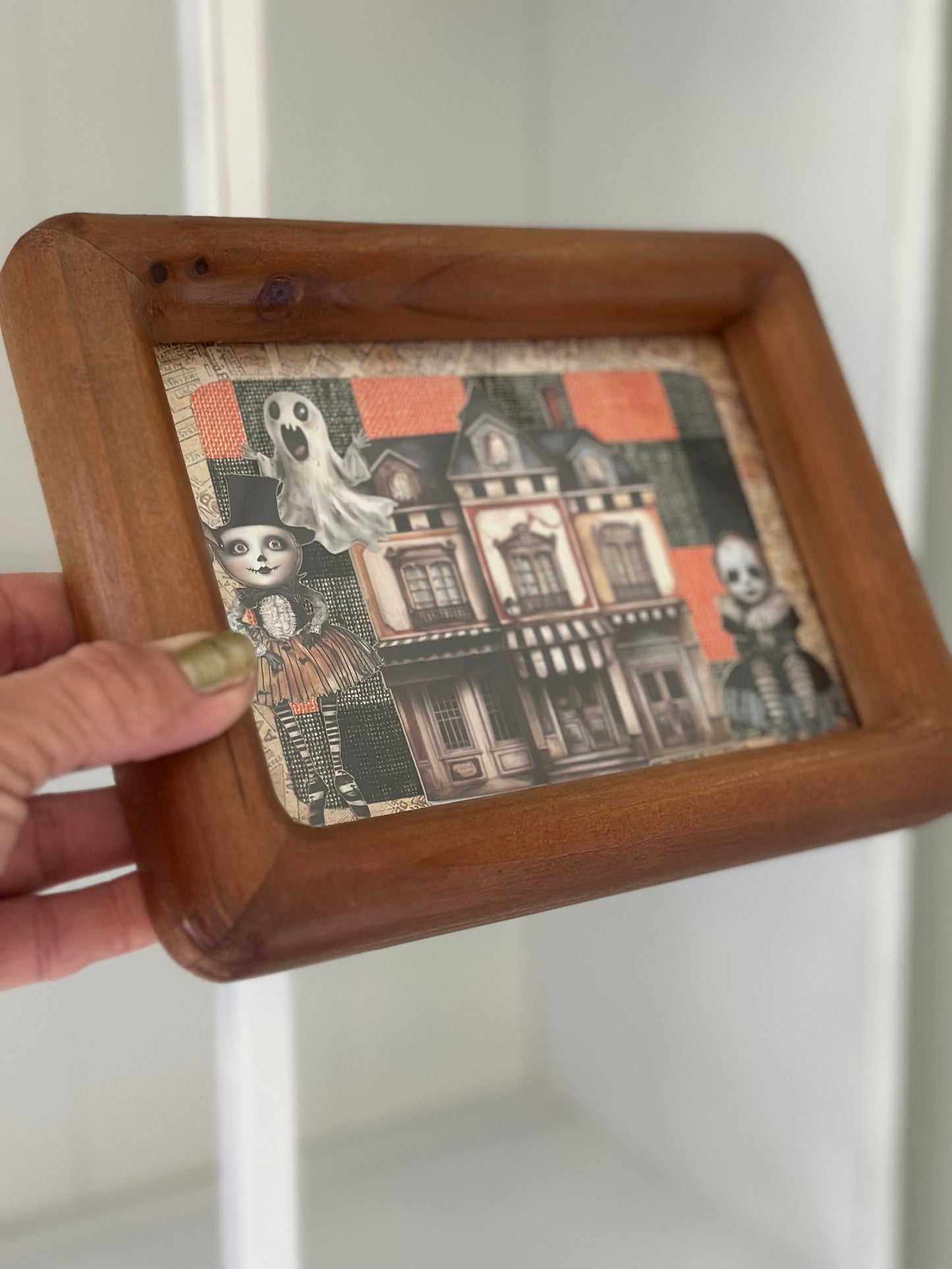 Halloween Wood Framed Art 5x7