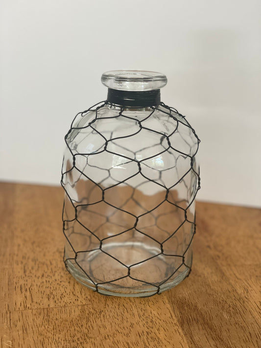 Chicken Wire Glass Bottle