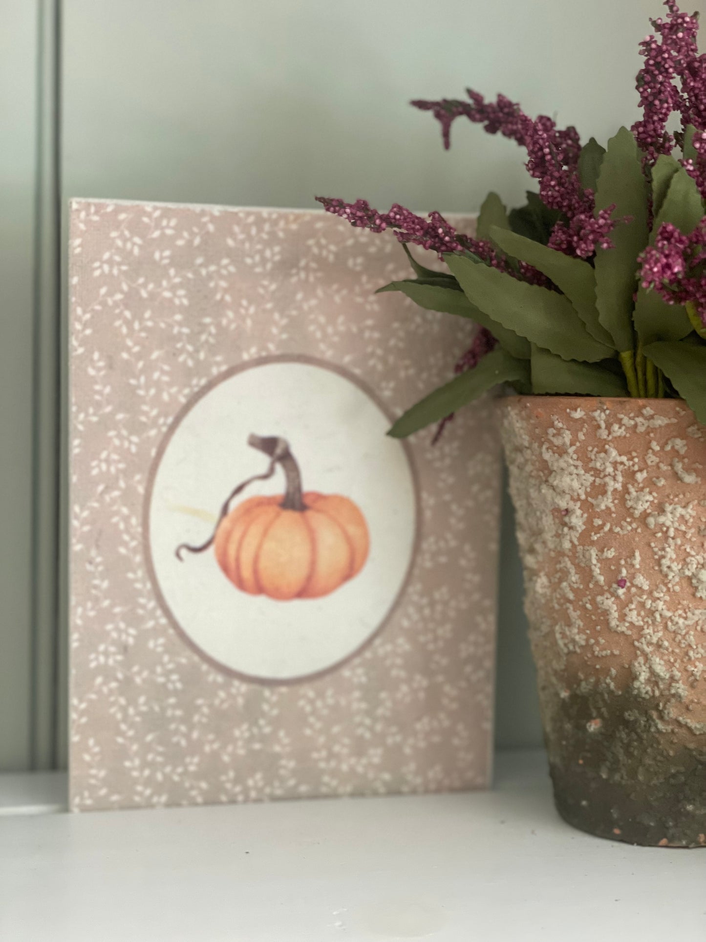 5x7 Fall Photo Canvas -Single Pumpkin