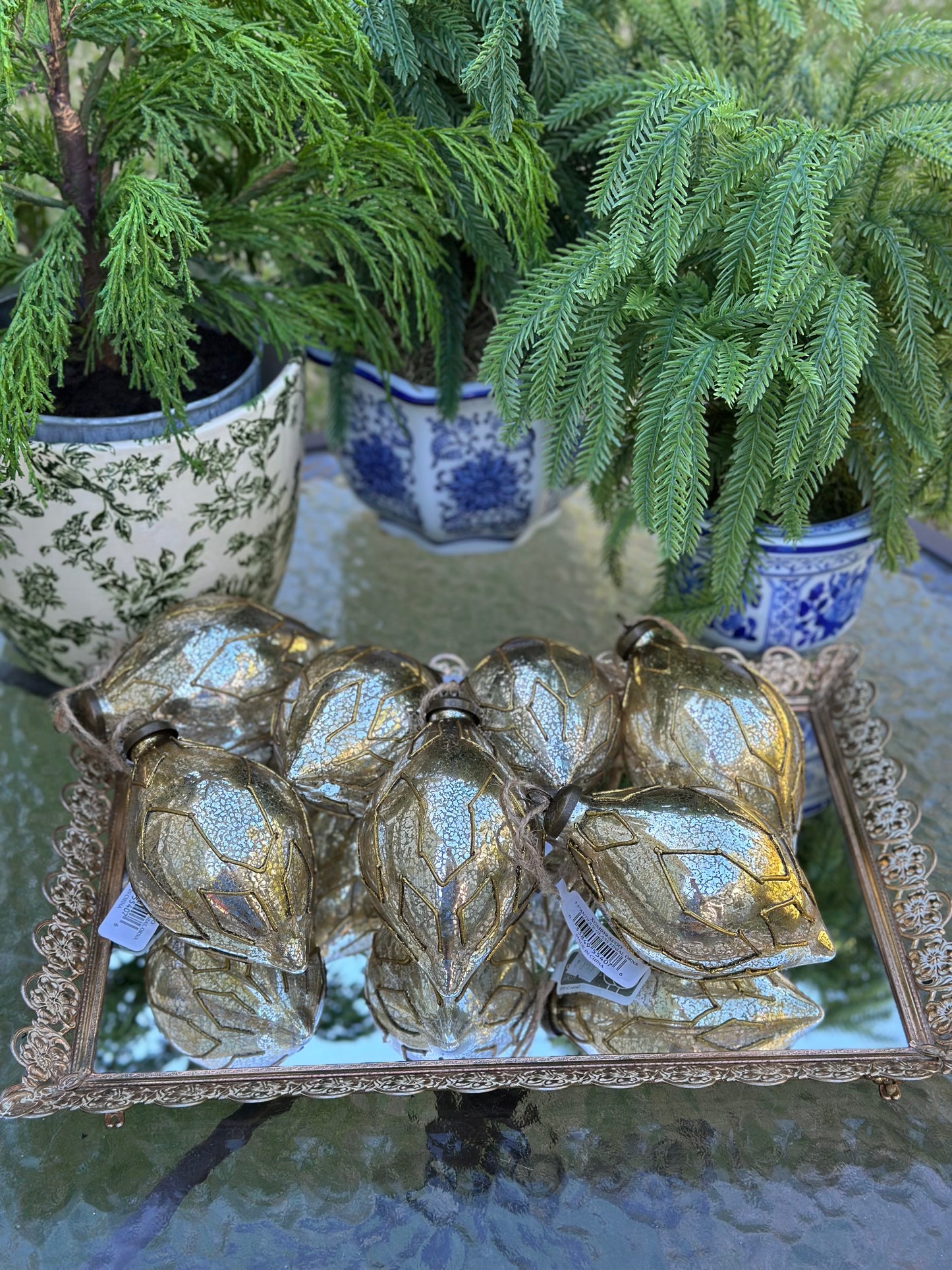 5.5" Antique Glass Finial Ornament