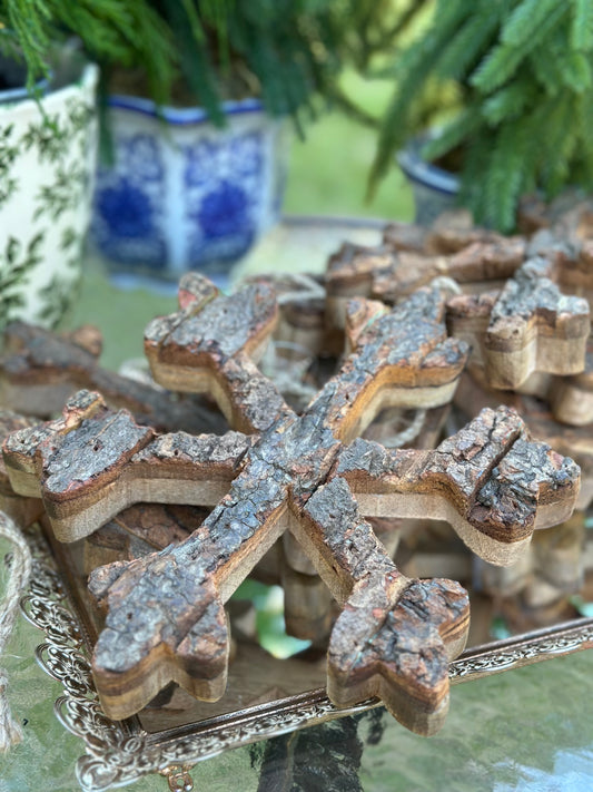 9" Wooden Snowflake Ornament With Box- Set of 5