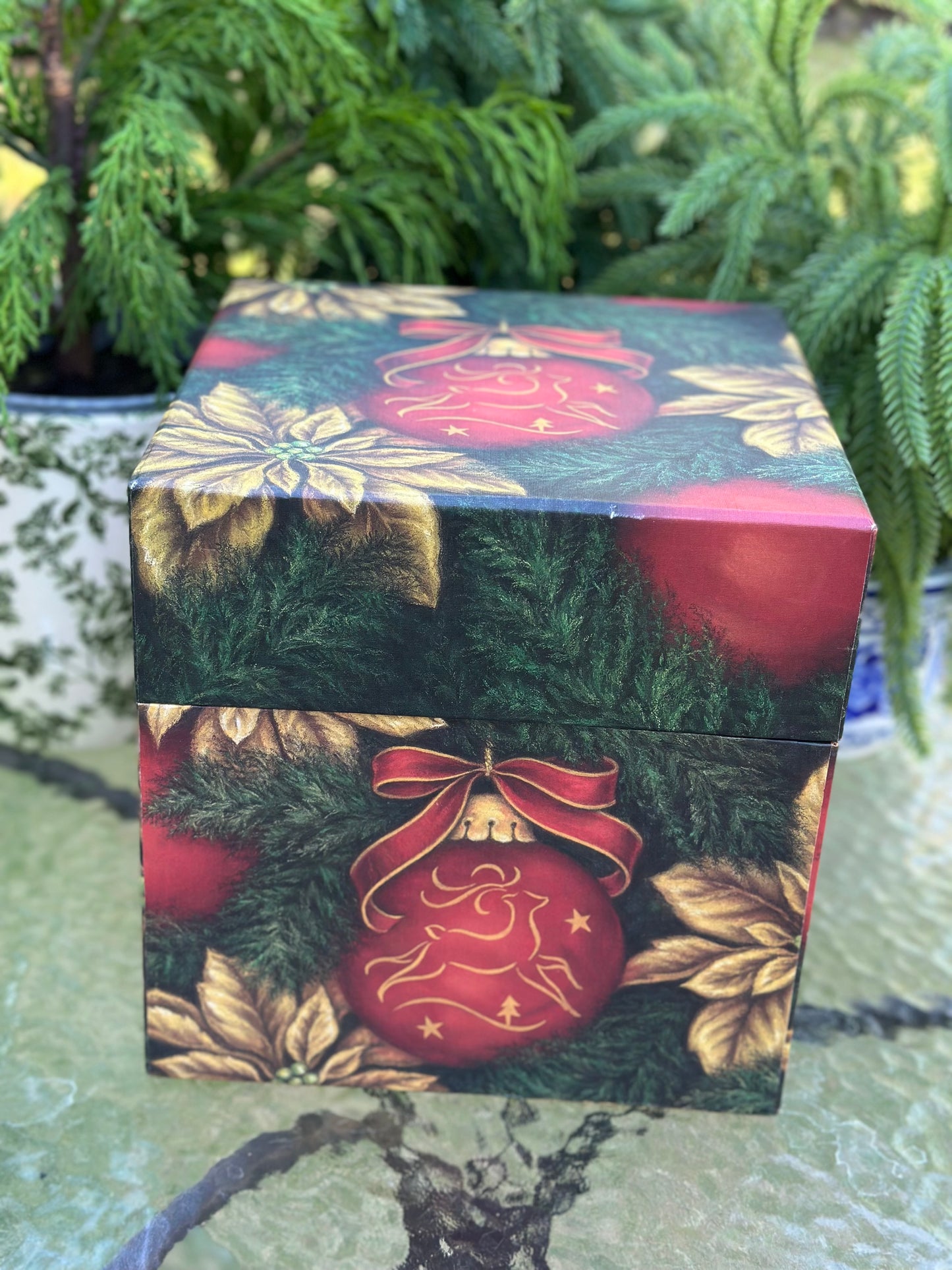 9" Wooden Snowflake Ornament With Box- Set of 5