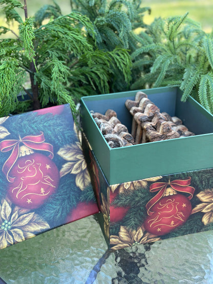 9" Wooden Snowflake Ornament With Box- Set of 5