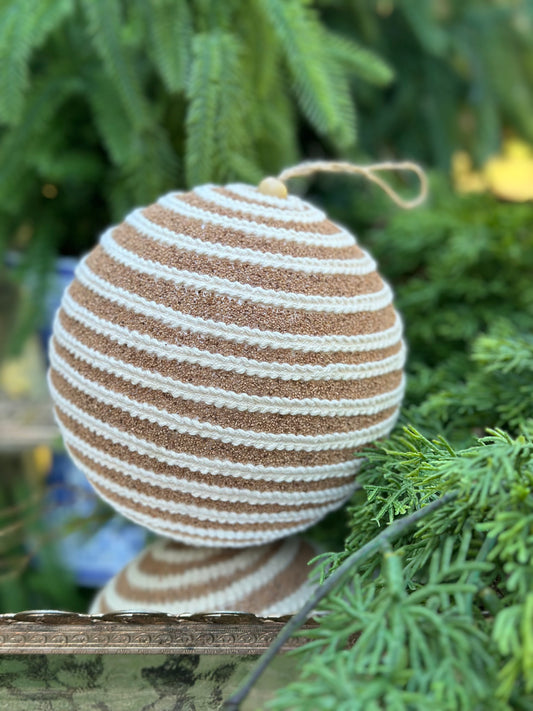 7" Natural Stripe Ornament