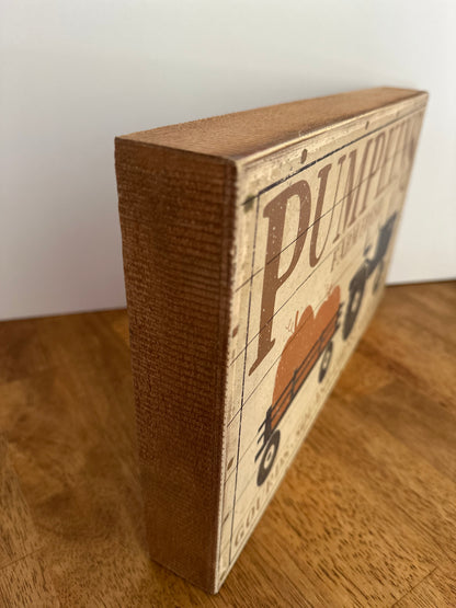 Farm Fresh Pumpkins Wooden Sign