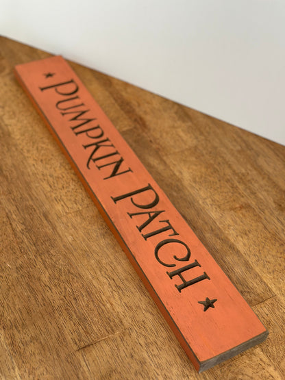 24" Wooden Orange Pumpkin Patch Sign