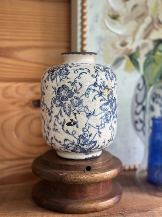 Blue and White Vase - 6"