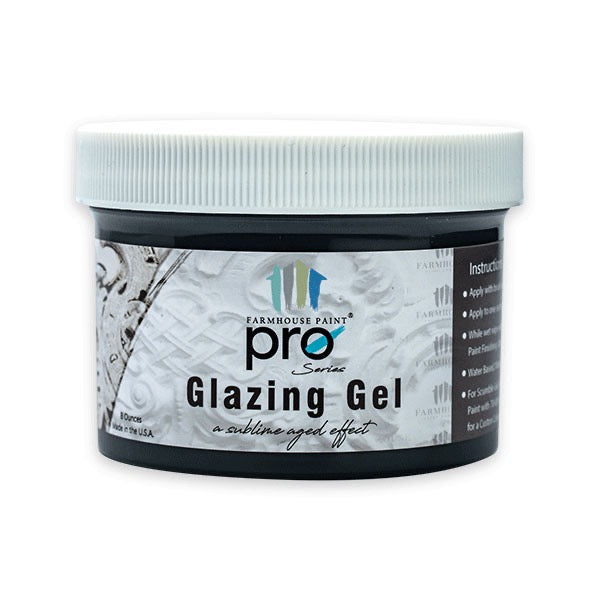 Glazing Gel - 8oz by Farmhouse Paint for furniture finishing. Enhances depth and darkens crevices, providing a sublime aged effect with easy application.